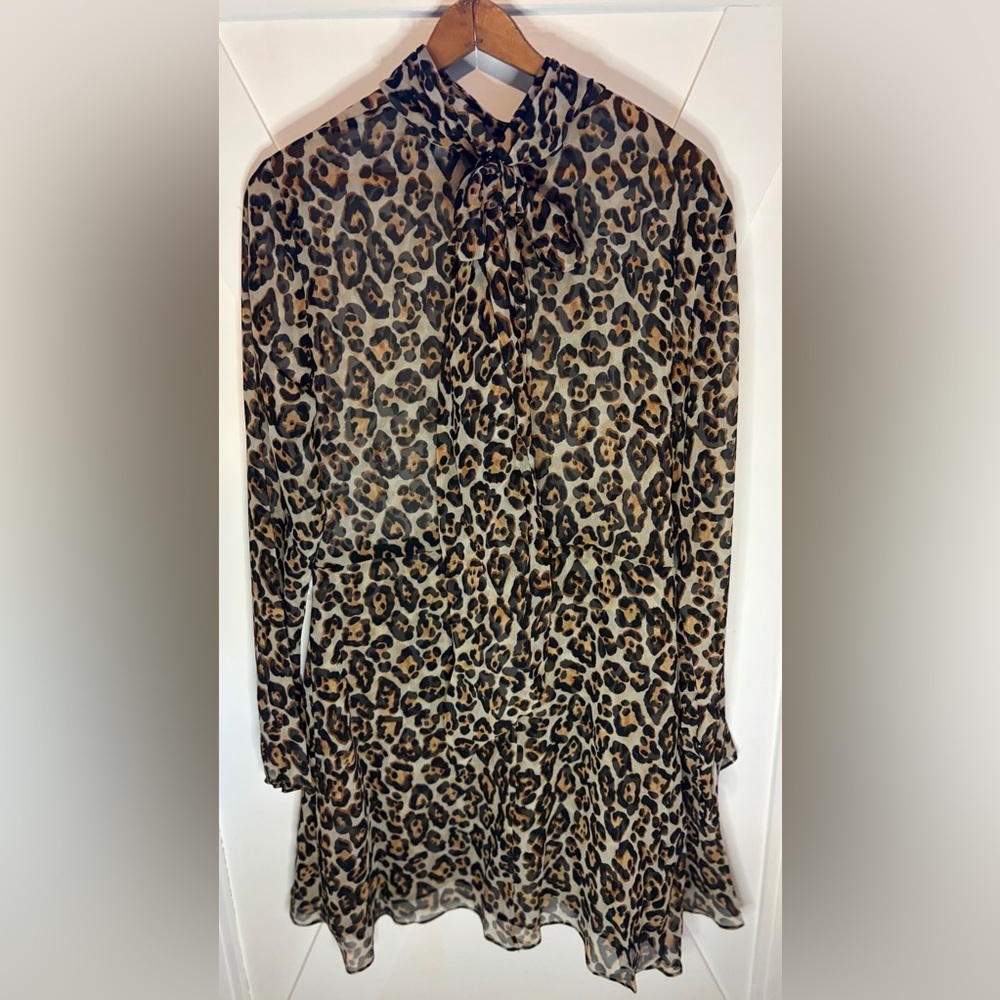 Ronny Kobo Carlotta Dress Size XL NWT Leopard Print Long Sleeve Dress - Picture 11 of 12